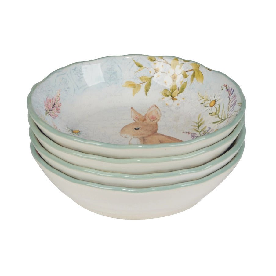 Easter Meadow Pasta or Soup Bowl - Set of 4 Assorted Designs - Anara Lifestyle