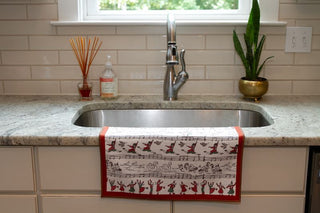 Elegant 12 Days of Christmas Double-Sided Tea Towel