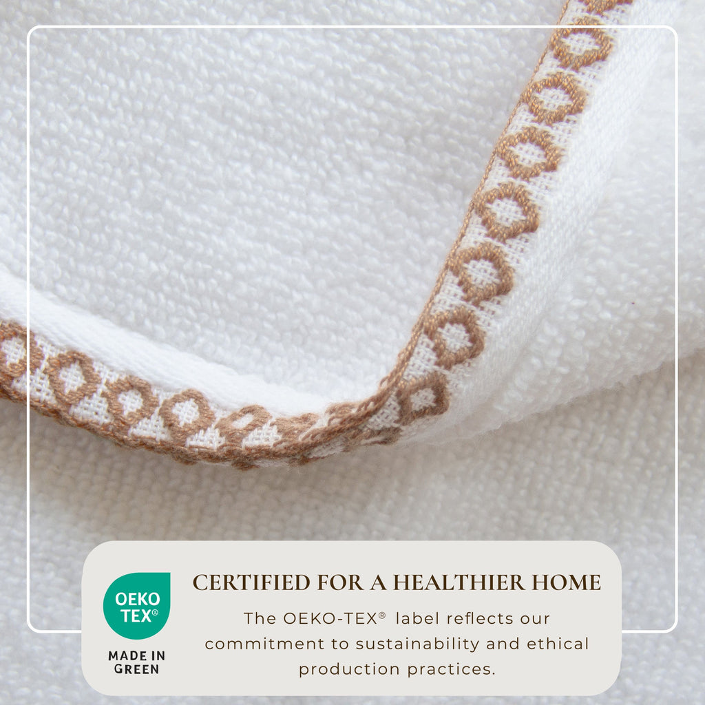 Elegant Cotton Border-Stitched Towel Set – Valery Collection (6-Piece)