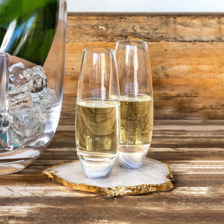 Elevo Gemstone Smoke Agate Champagne Glasses – Set of 2 - Anara Lifestyle