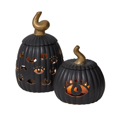 ELMSLIE BLACK PUMPKIN CANDLE HOLDER - Anara Lifestyle