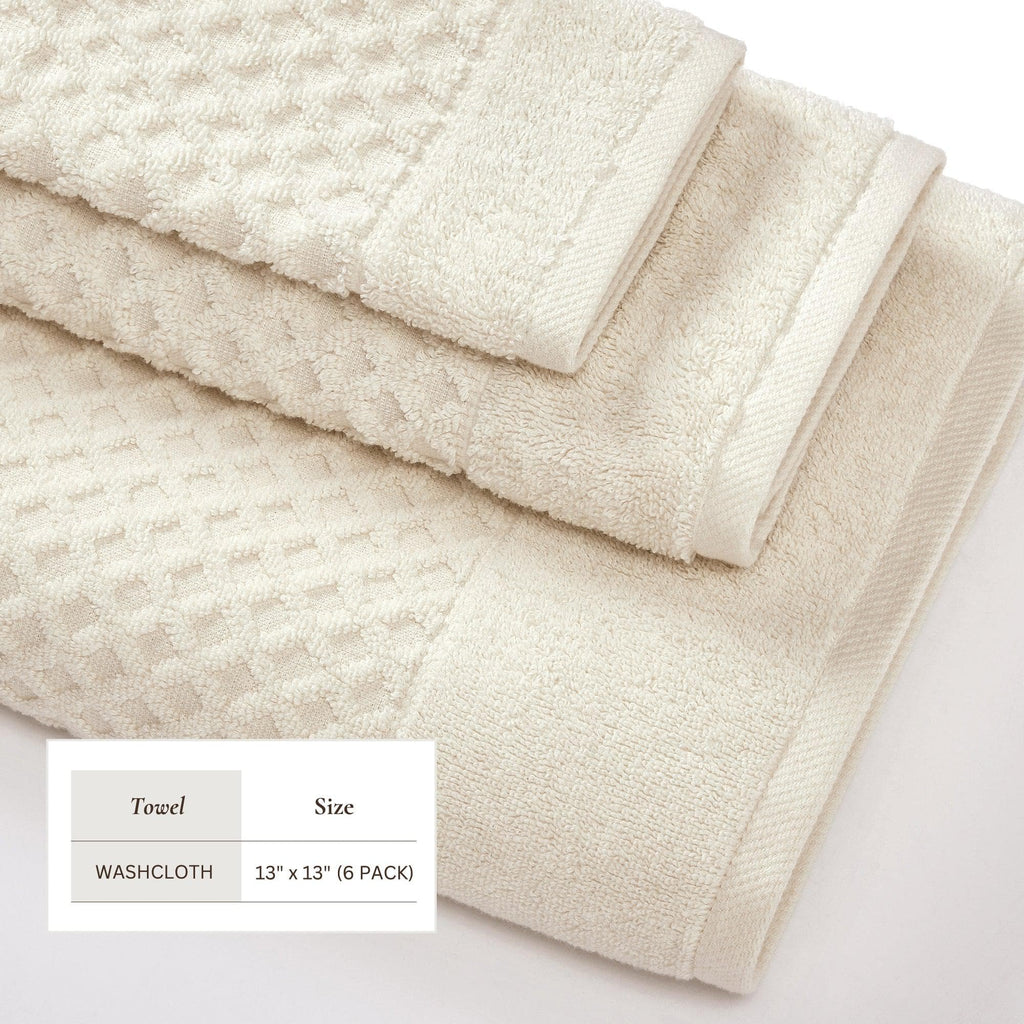 Grayson Cotton Diamond Waffle Weave Bath Towel Set