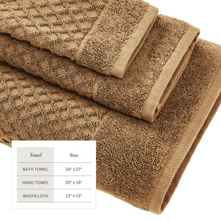 Grayson Cotton Diamond Waffle Weave Bath Towel Set