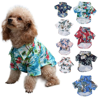 Hawaiian Pet Dog Summer Shirt – Coconut Tree & Pineapple Print