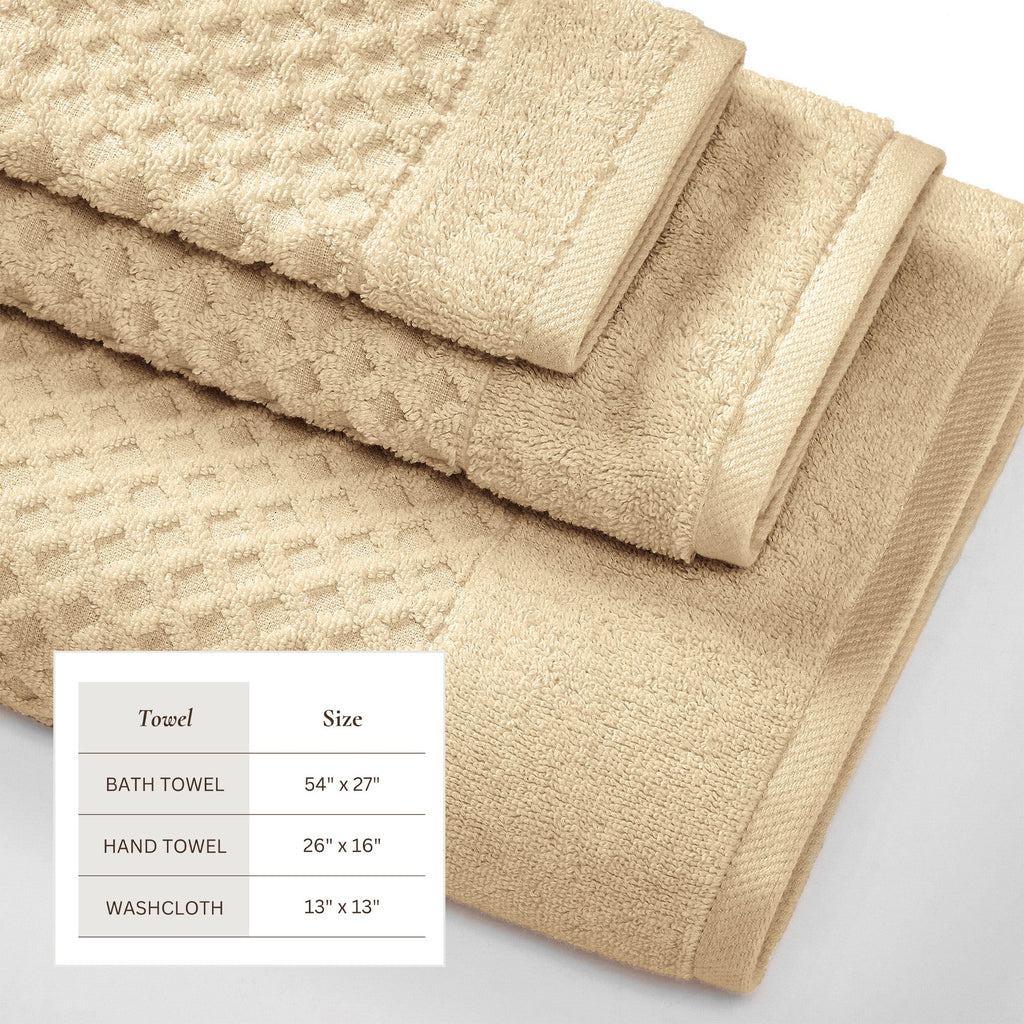 Grayson Cotton Diamond Waffle Weave Bath Towel Set