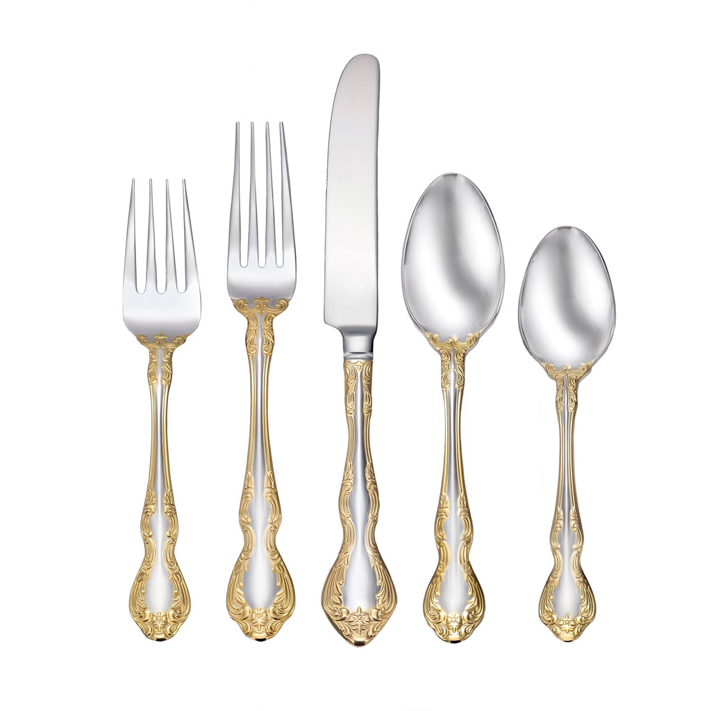 Oneida Golden Mandolina 45-Piece Flatware Set, 18/10 stainless steel