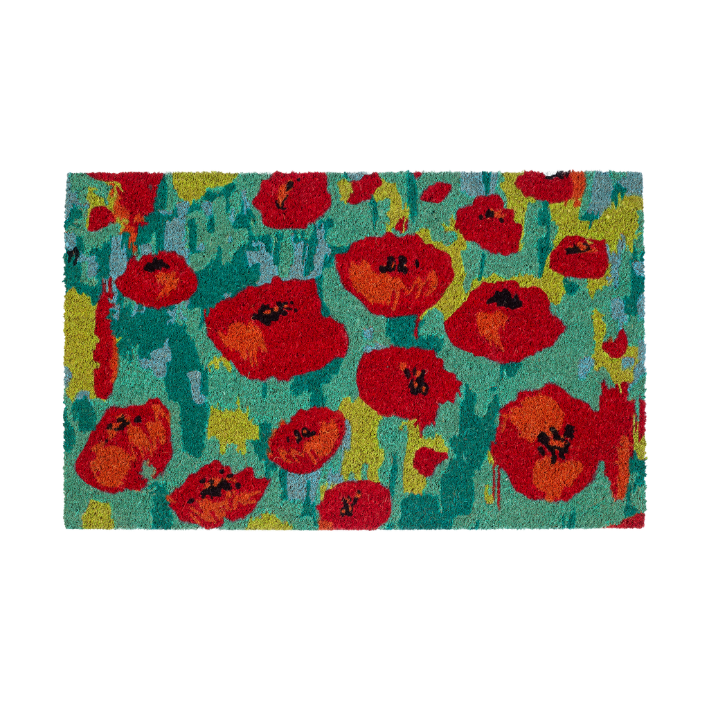 Field of Poppies Natural Coir Doormat