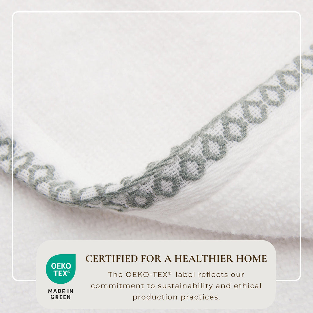 Elegant Cotton Border-Stitched Towel Set – Valery Collection (6-Piece)