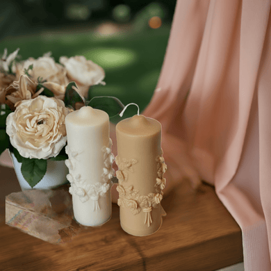 Floral Pillar Soy Wax Scented Candle by Crazy About Candles - Anara Lifestyle