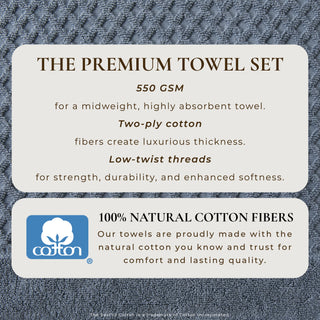 Grayson Cotton Diamond Waffle Weave Bath Towel Set