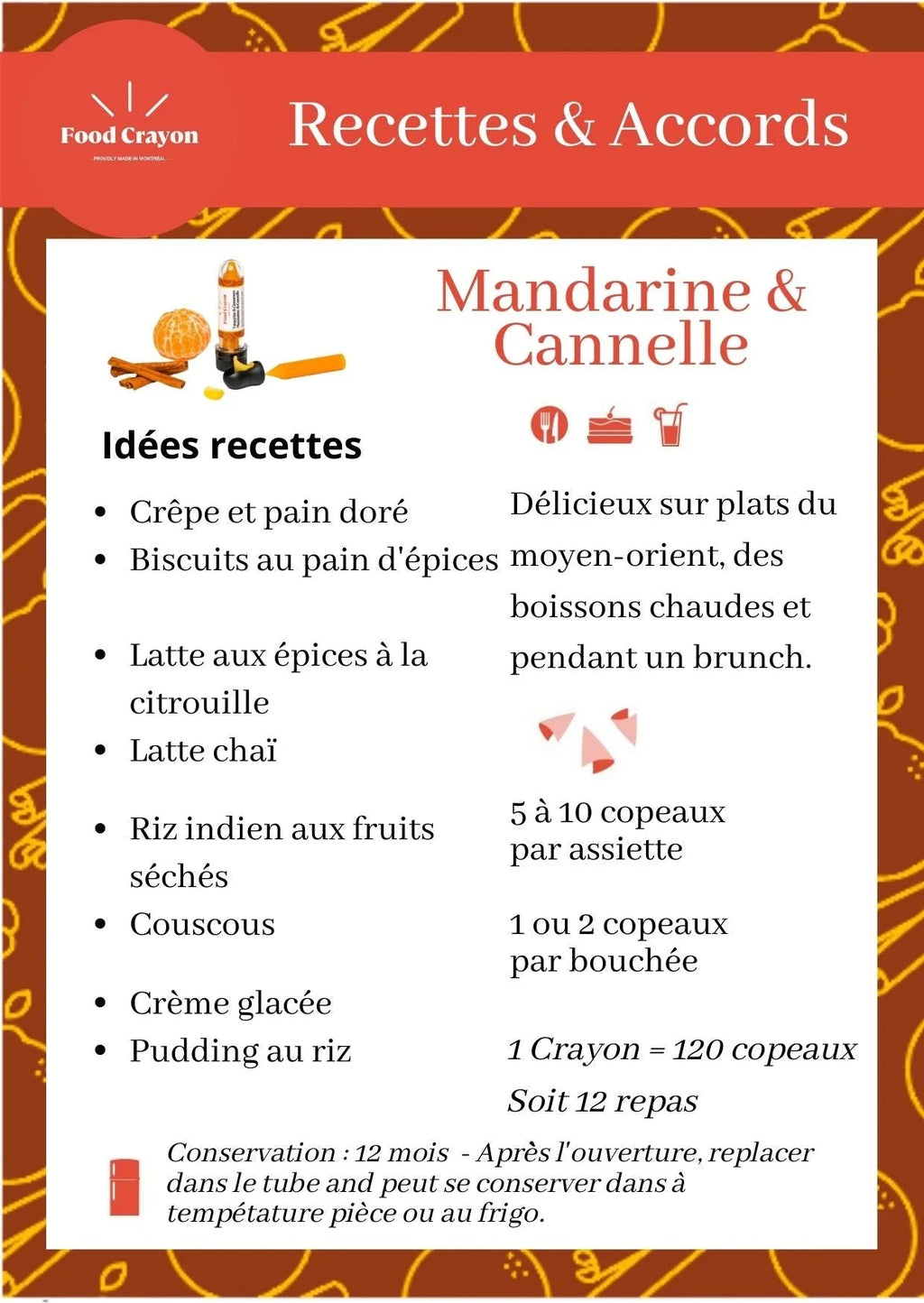 Food Crayon UNO |TANGERINE & CINNAMON - Anara Lifestyle