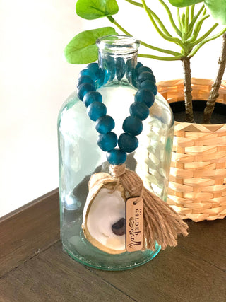 Tide Pool Sea Glass Bead Accent with 18K Gold Gilded Oyster