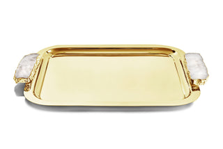 Gemstone Gold & Crystal Hospitality Tray – Luxury Entertaining Made Effortless - Anara Lifestyle