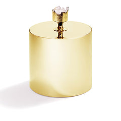 Gemstone Hospitality Ice Bucket – Gold - Plated with Crystal Quartz Topper - Anara Lifestyle