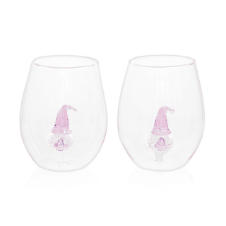 3D Easter Gnome Stemless Wine Glasses – Set of 2