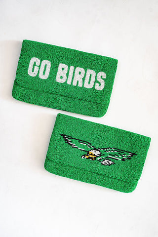 Eagles Bird - Green Beaded Clutch