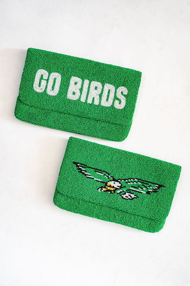 Eagles Bird - Green Beaded Clutch