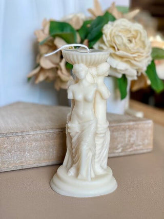 Goddess Sculpture Candle - Handcrafted Soy Wax Art Trio for Home Decor