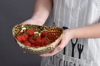 Gold Serving Bowl in Large or Medium - Anara Lifestyle