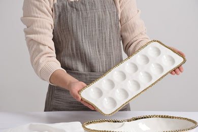 Golden Salerno Devilled Egg Tray - Anara Lifestyle