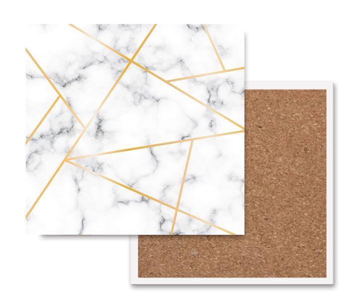 Golden Geometric Thirsty Coasters – Modern Ceramic Square & Diamond Designs