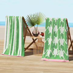 Elegant Cotton Velour Beach Towel Set – Maui Collection (2-Pack)