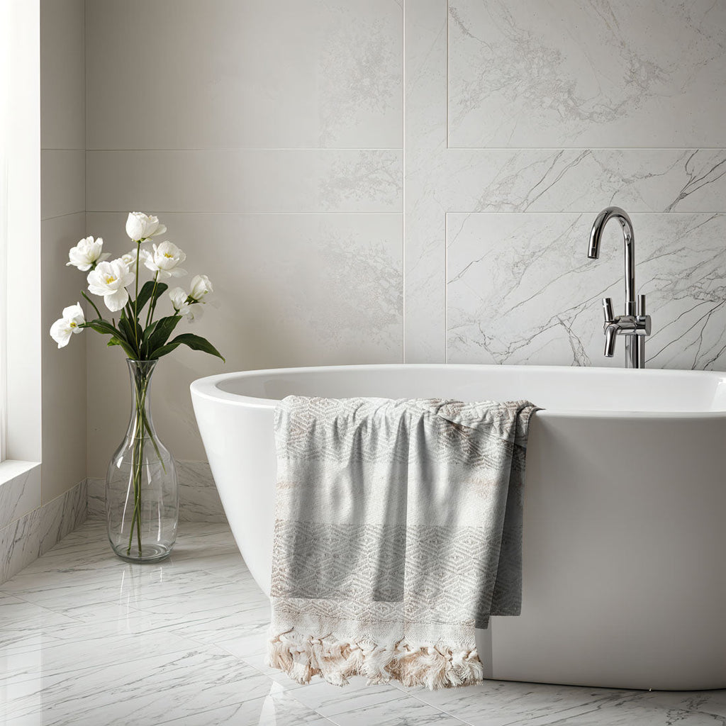 Haley Diamond Turkish Cotton Towel – Jacquard Diamond or Stripe Design (200 GSM)