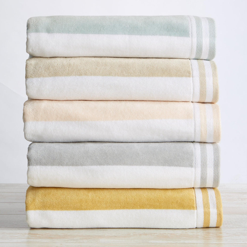 Elegant Striped Cabana Beach Towel Set – Edgartown Collection (4-Pack)