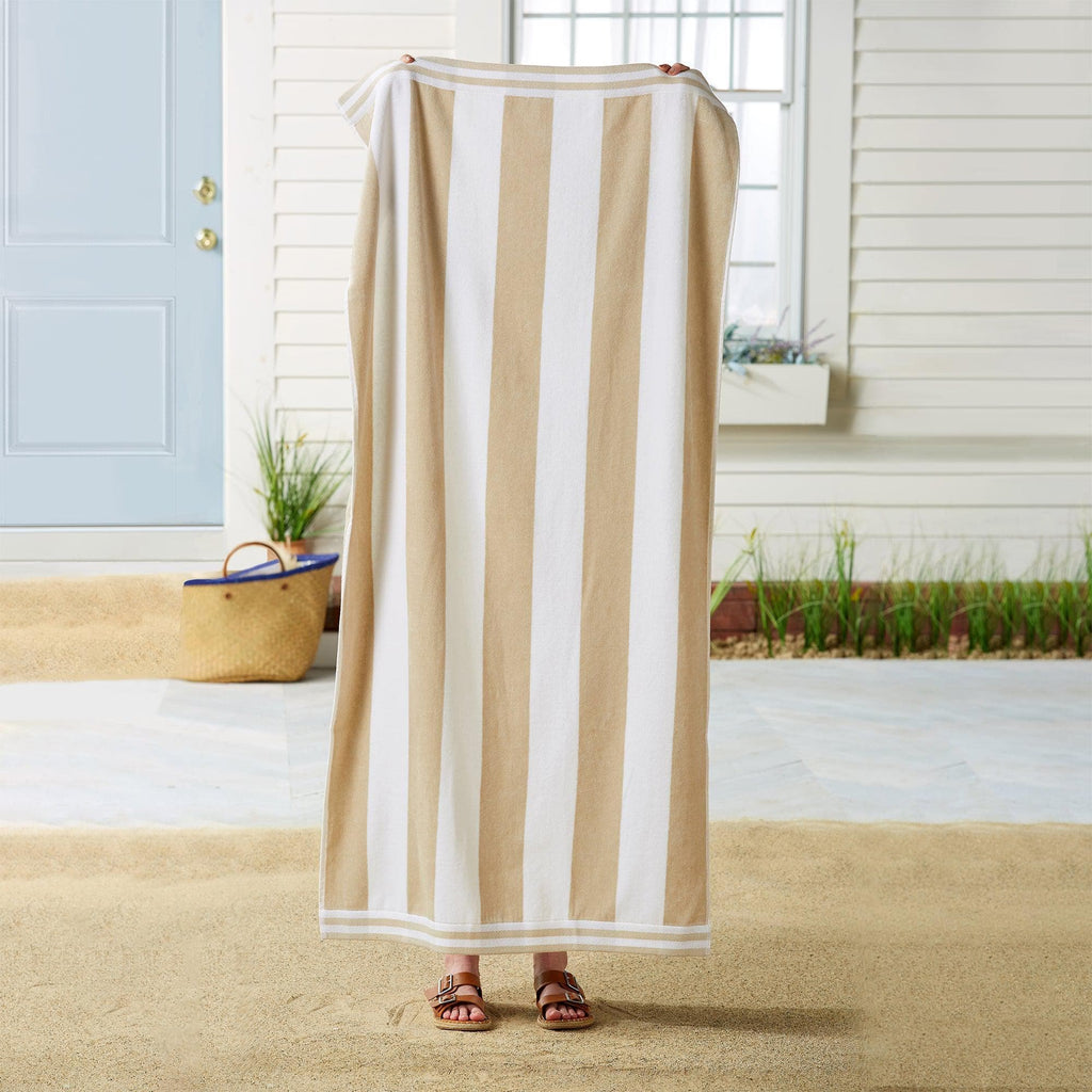 Elegant Striped Cabana Beach Towel Set – Edgartown Collection (4-Pack)