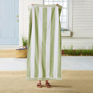 Elegant Oversized Striped Cabana Beach Towel – Edgartown Collection