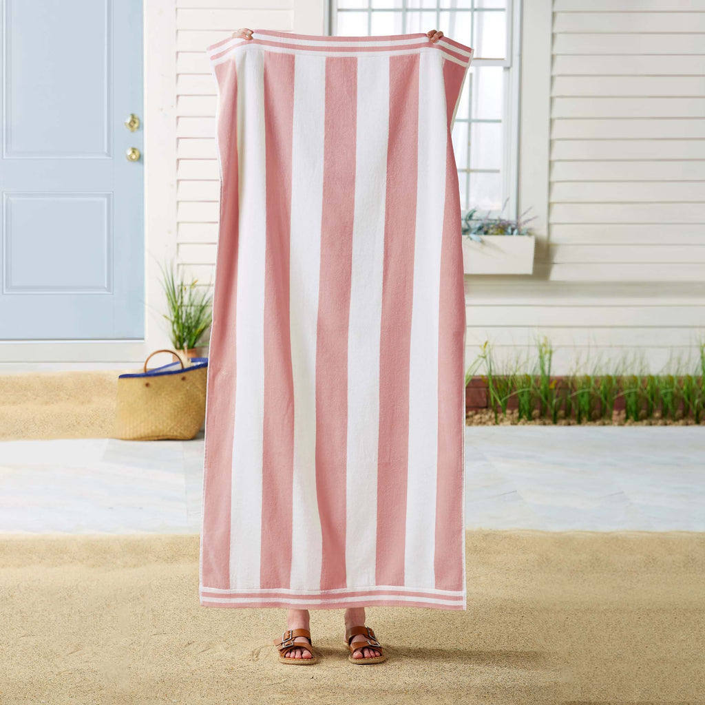 Elegant Oversized Striped Cabana Beach Towel – Edgartown Collection