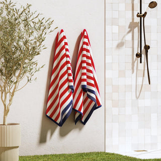 Santa Cruz Oversized Striped Border Cabana Beach Towel