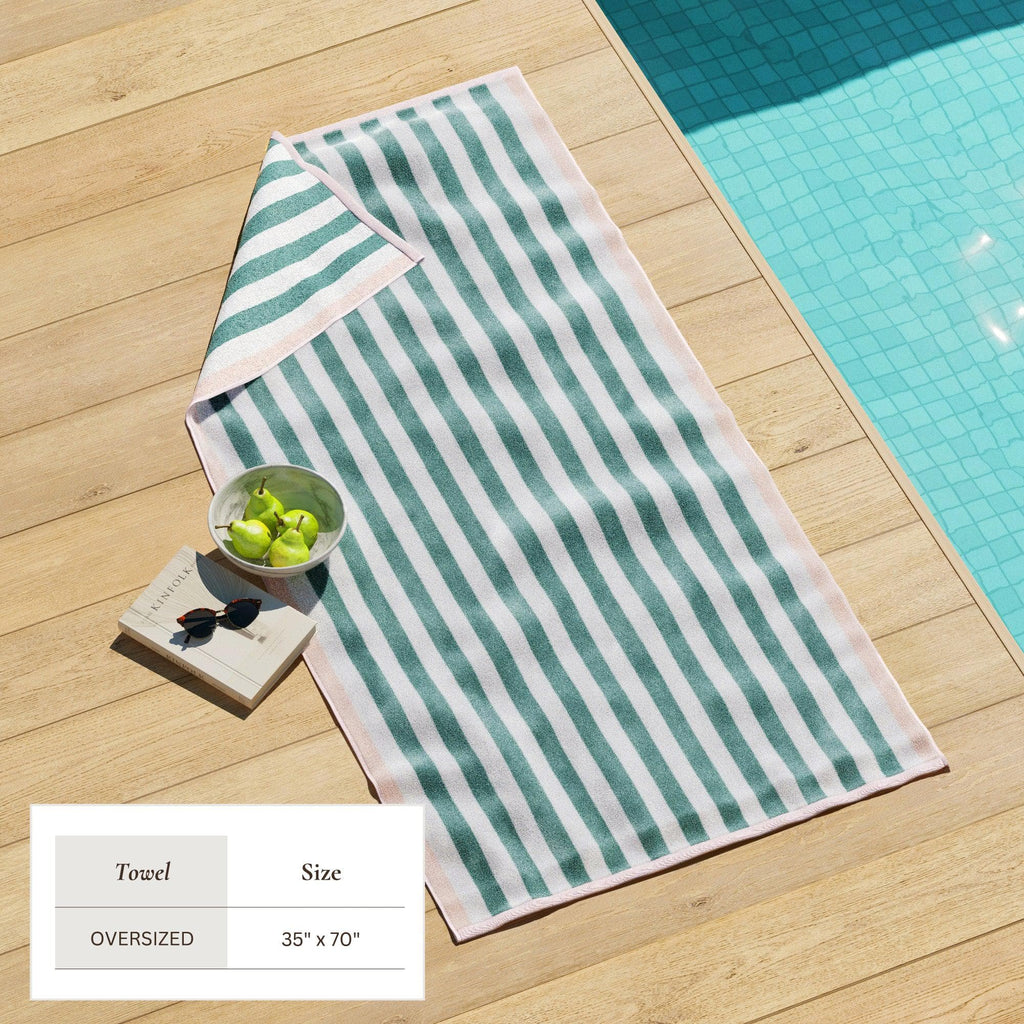 Santa Cruz Oversized Striped Border Cabana Beach Towel