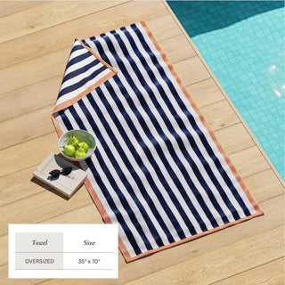 Santa Cruz Oversized Striped Border Cabana Beach Towel