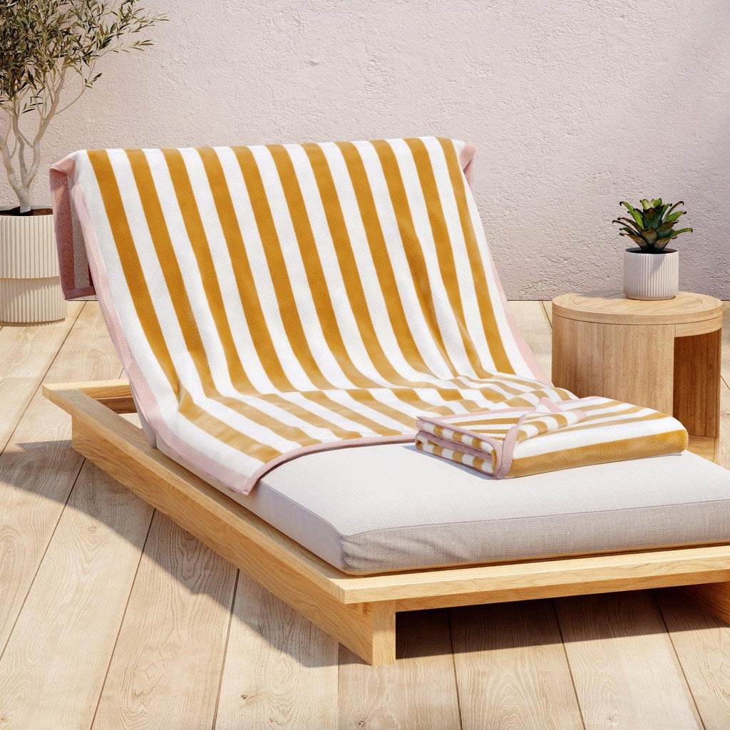 Santa Cruz Oversized Striped Border Cabana Beach Towel