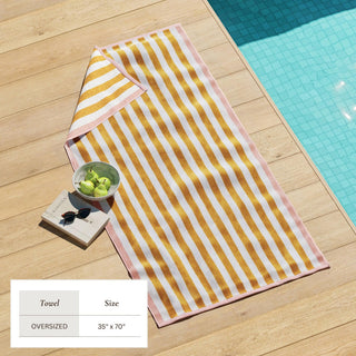 Santa Cruz Oversized Striped Border Cabana Beach Towel