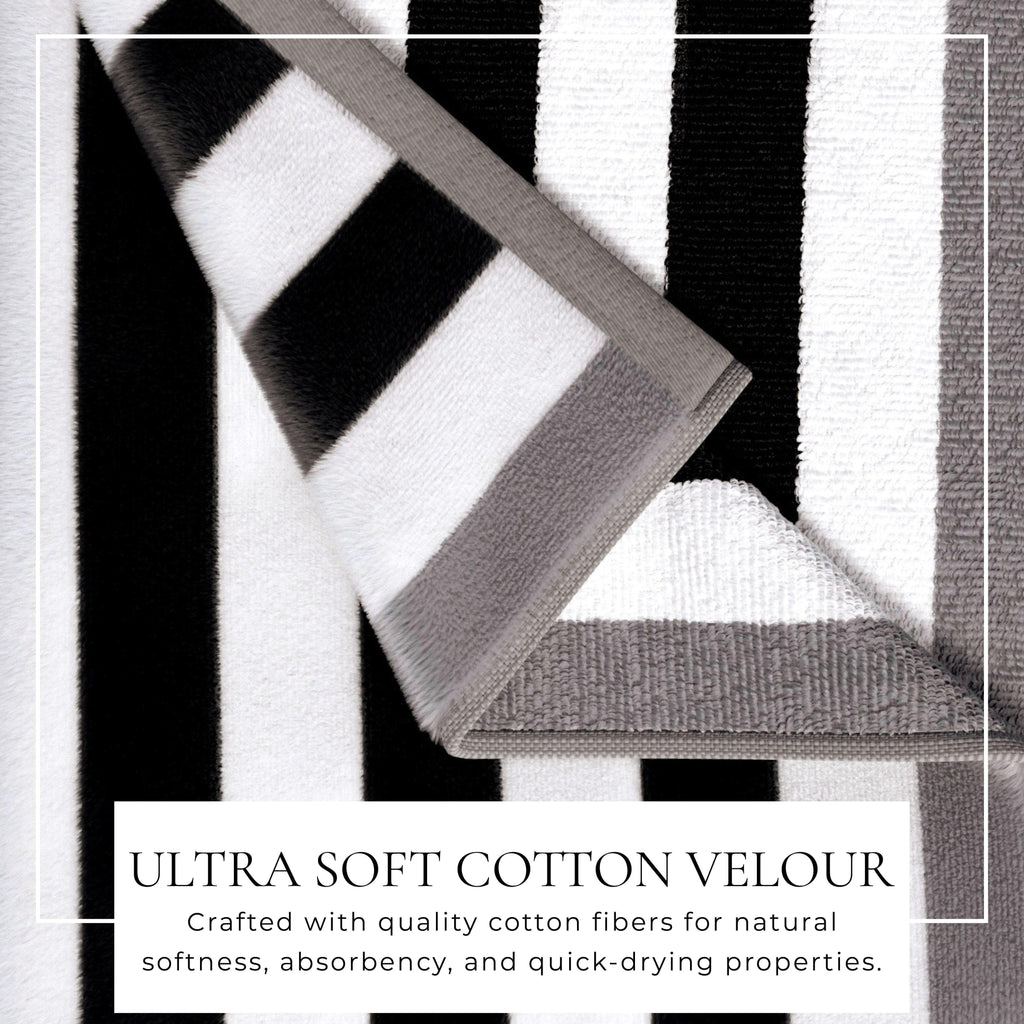 Santa Cruz Oversized Striped Border Cabana Beach Towel