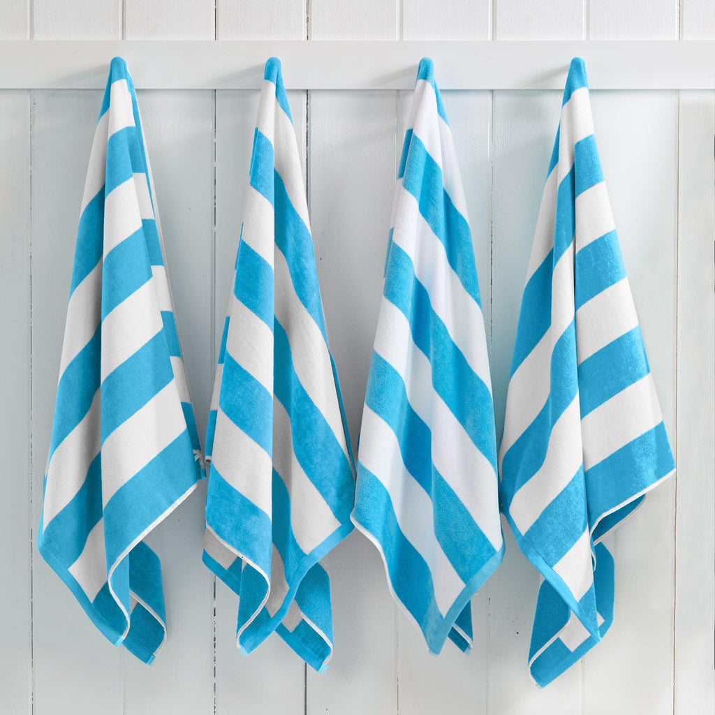 Elegant Cotton Velour Cabana Stripe Beach Towel – Novia Collection