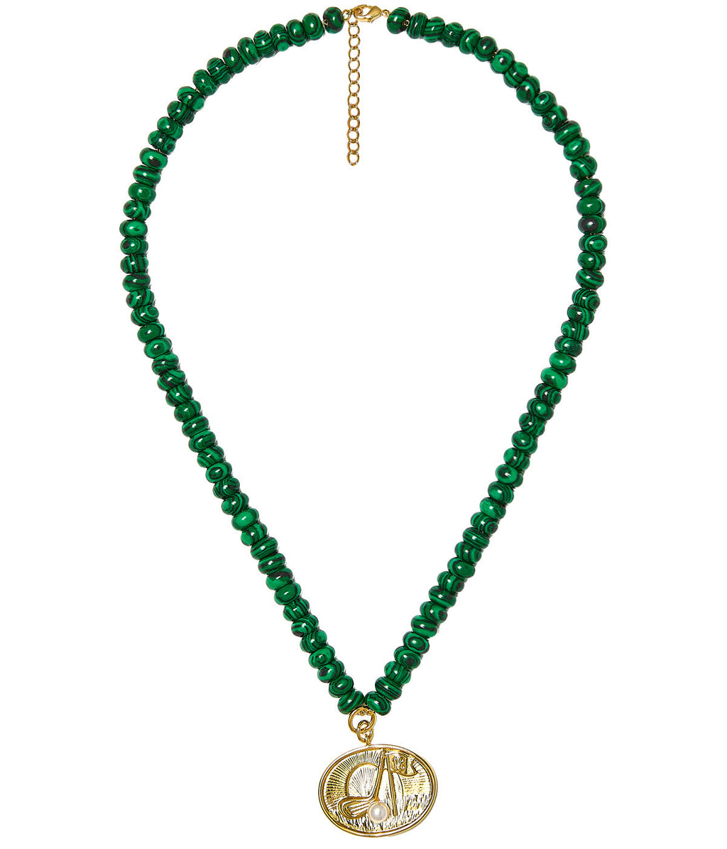Golf Pendant Necklace - 18k Gold Plated