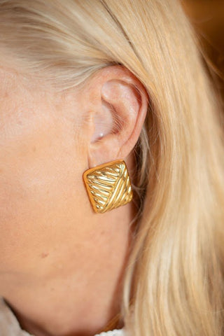 Griffith - Puffy 18k Plated Gold Statement Earring - Meeghan Mullin Collection
