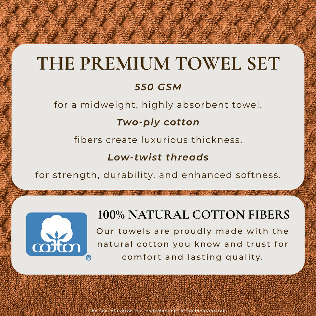 Grayson Cotton Diamond Waffle Weave Bath Towel Set