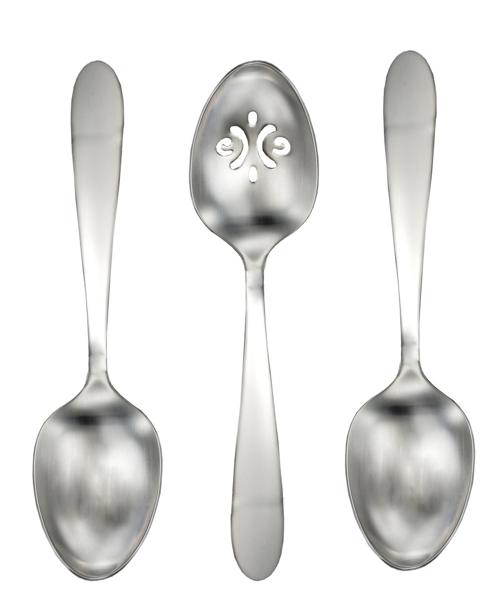 Oneida Vale 3-Piece Serving Spoons, 18/0 stainless steel