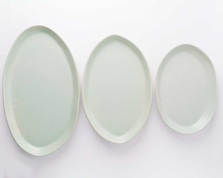 HAAND Oval Platter Set – 3-Piece Handcrafted Porcelain Serving Collection