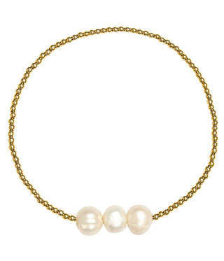 Hadley Triple Pearl - 18k Gold Plated Beaded Bracelets