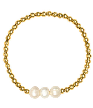 Hadley Triple Pearl - 18k Gold Plated Beaded Bracelets