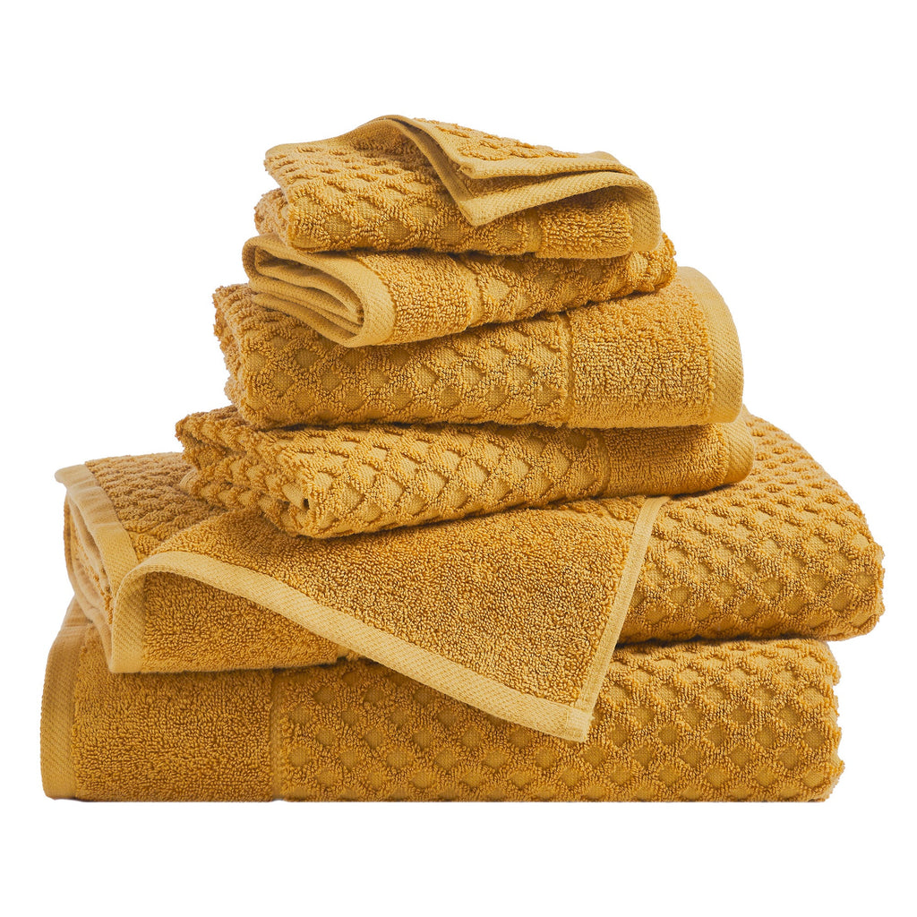 Grayson Cotton Diamond Waffle Weave Bath Towel Set