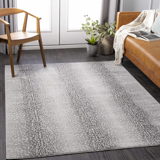 Pointblank Black Gray Antelope Print Rug – Modern Animal Print Area Carpet