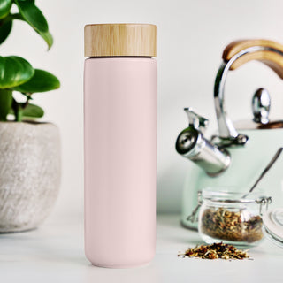 Ceramic Tea Infuser Mug with Bamboo Lid | 12 oz Teacup