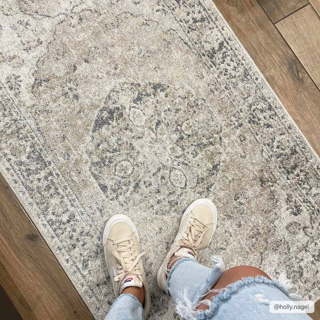 Rudo Beige Flat Pile Washable Rug – Stylish Neutral Living Room Carpet