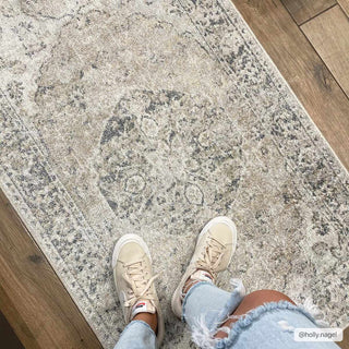 Rudo Beige Flat Pile Washable Rug – Stylish Neutral Living Room Carpet